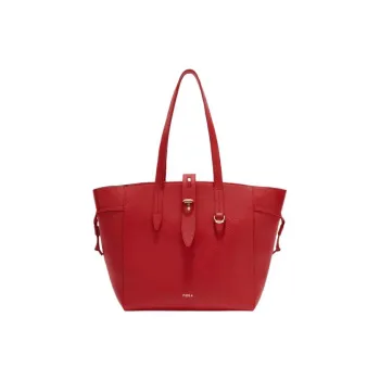 Furla Net Collection Grained Leather Tote Bag Shopping Bag Shoulder Bag Handbag Regular Women's Venetian Red
