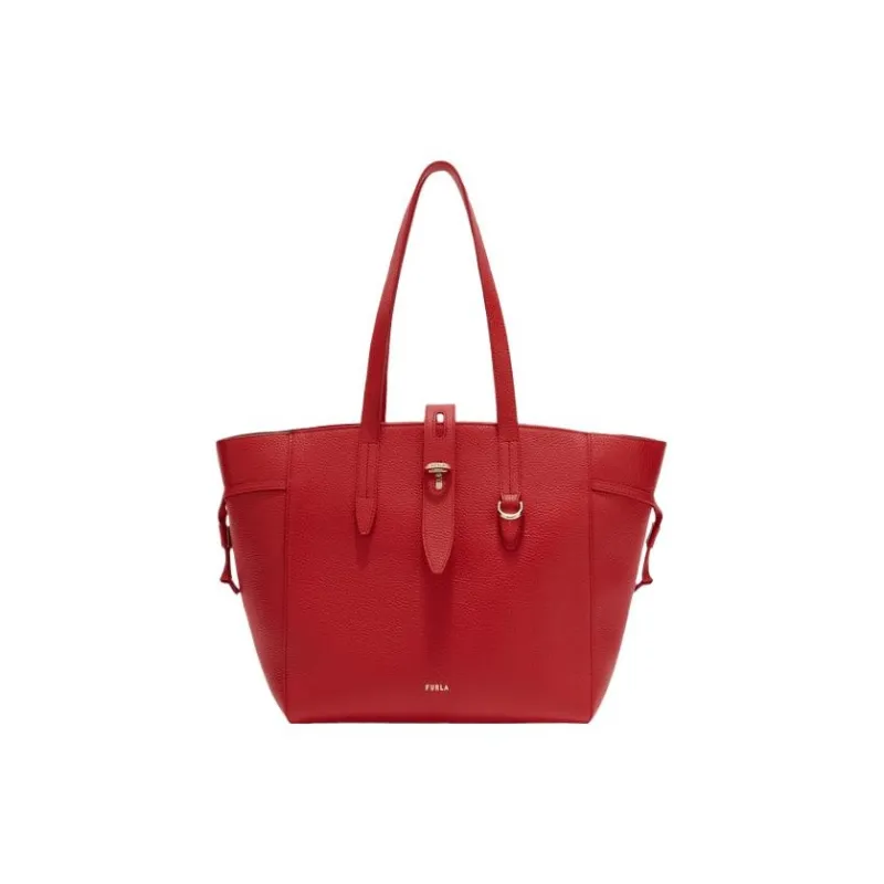 Furla Net Collection Grained Leather Tote Bag Shopping Bag Shoulder Bag Handbag Regular Women's Venetian Red-0