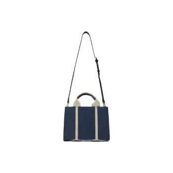 ZARA Cotton Tote Bag Shopping Bag Handbag Crossbody Bag Small Size Women's Blue Denim
