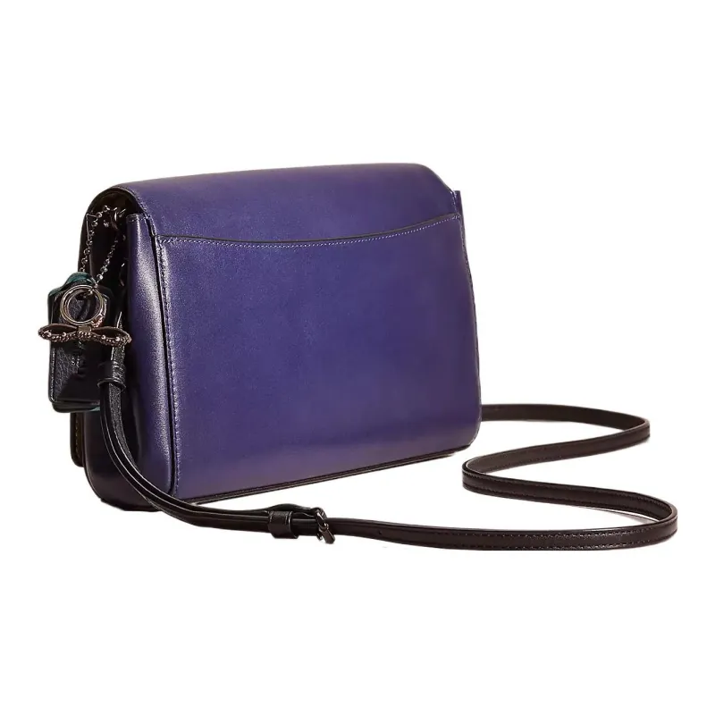 COACH Turnlock Calfskin Envelope Bag Clutches Shoulder Bag Crossbody Bag Large Size Women's Asphalt Gray/Blue-1