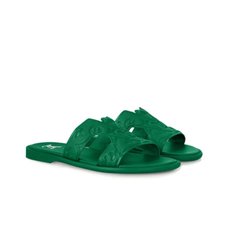 LOUIS VUITTON Oasis Rubber Sole Slide Slippers Men's Green-2