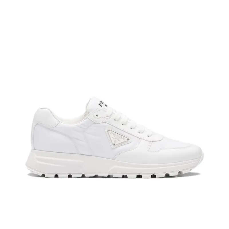 PRADA Prax 01 Sneakers Re Nylon Brushed Leather White White-1