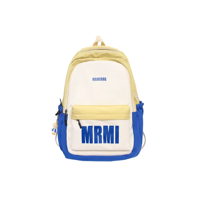 LOUIS ROYALN Nylon Backpack Unisex Black/Yellow Blue/Red Blue/Pink Khaki/Mandarin Blue-5