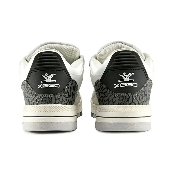XIANGGUAN XGGO Wear Resistant Slip Resistant Low Top Skateboard Shoes Unisex Gray White-3
