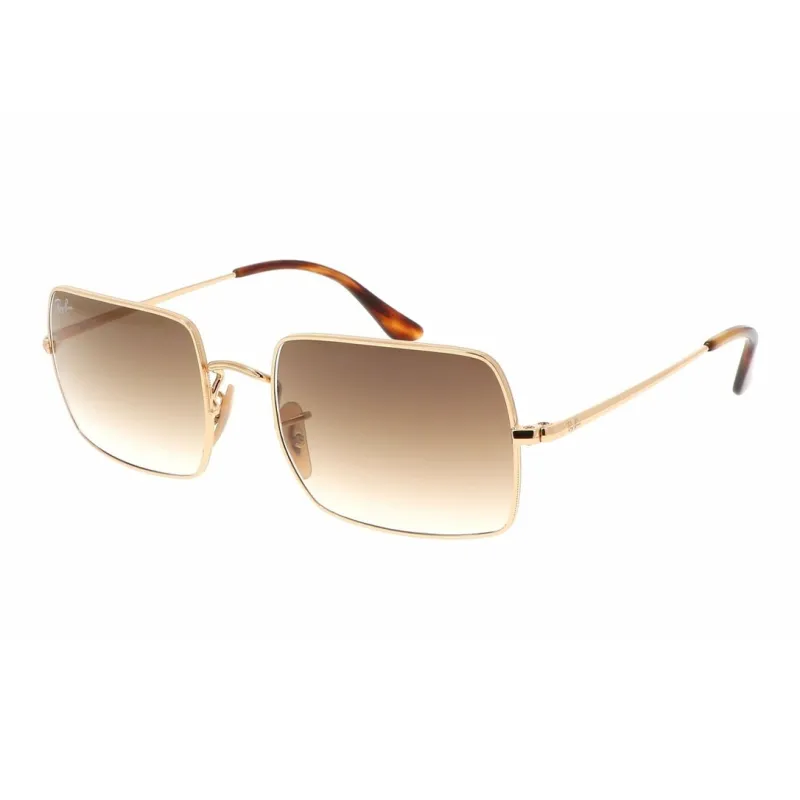 RayBan Metal Rectangular Sunglasses Men's Gold-0