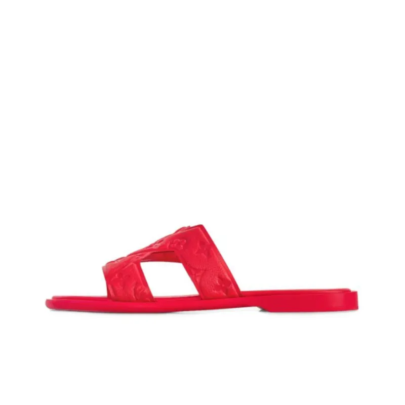 LOUIS VUITTON Oasis Rubber Sole Slide Slippers Men's Red-0