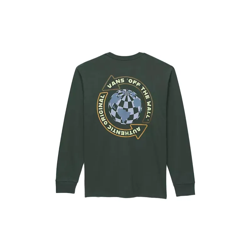 Vans Globe Circle Long Sleeve T-Shirt T-Shirt Men's Green-1