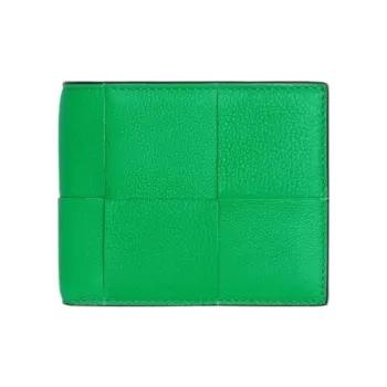 Bottega Veneta Cow Leather Wallet Men's Parrot Green & Black