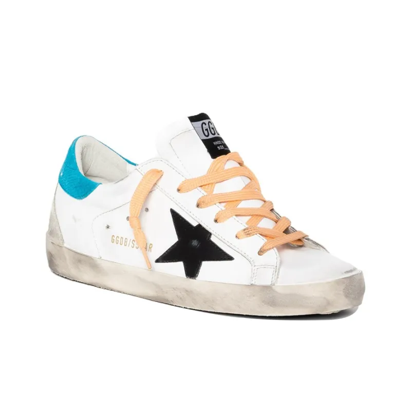 Golden Goose Super Star Low Top Stylish Skateboarding Shoes Women's White Blue-2