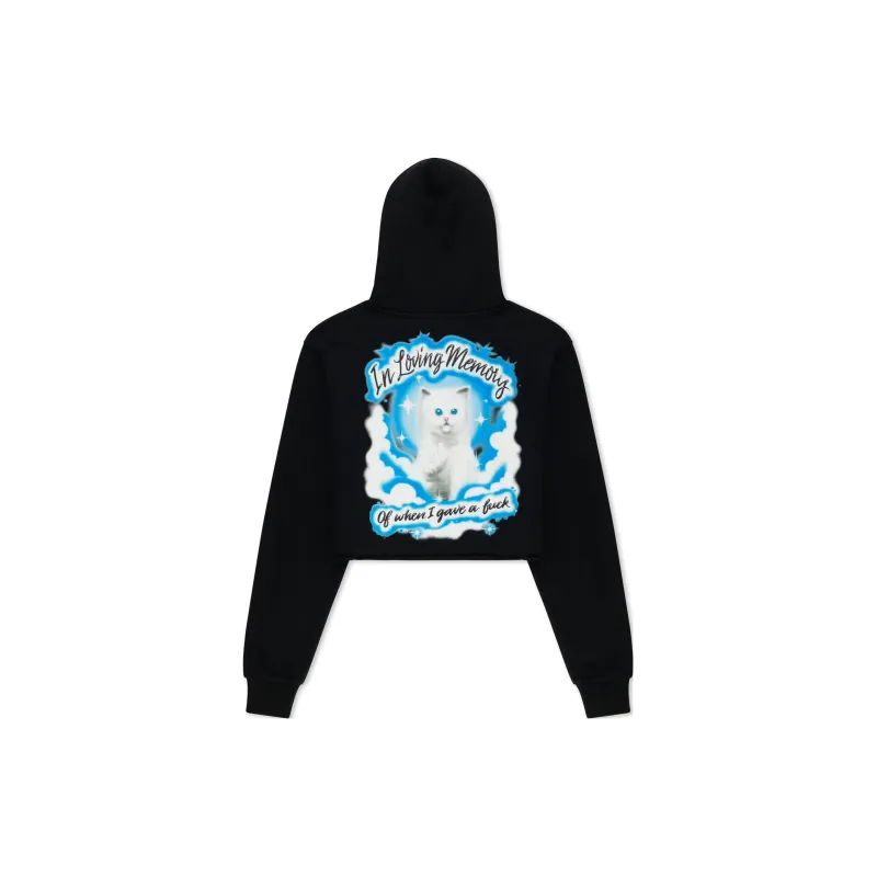 RIPNDIP In Loving Memory Cropped Hoodie Sweatshirt Men's Black-1