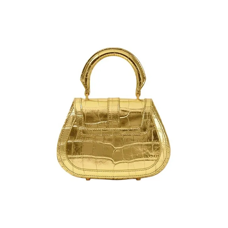 VERSACE Greca Goddess Cow Leather Patchwork With Sheepskin Shoulder Bag Crossbody Bag Handbag Mini Women's Gold-2