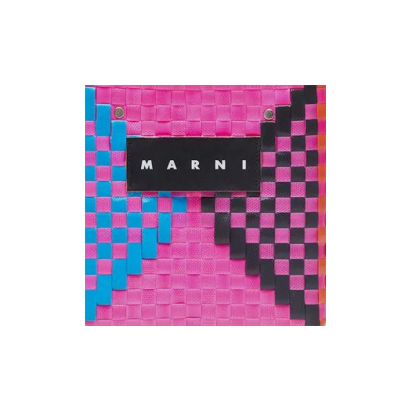 MARNI Acrylic Plastic Tote Bag Shopping Bag Basket Bag Handbag Small Size Women's Pink Blue Multicolor-3