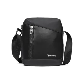 Playboy Fabric Small Square Bag Shoulder Bag, Crossbody Bag Men's Black