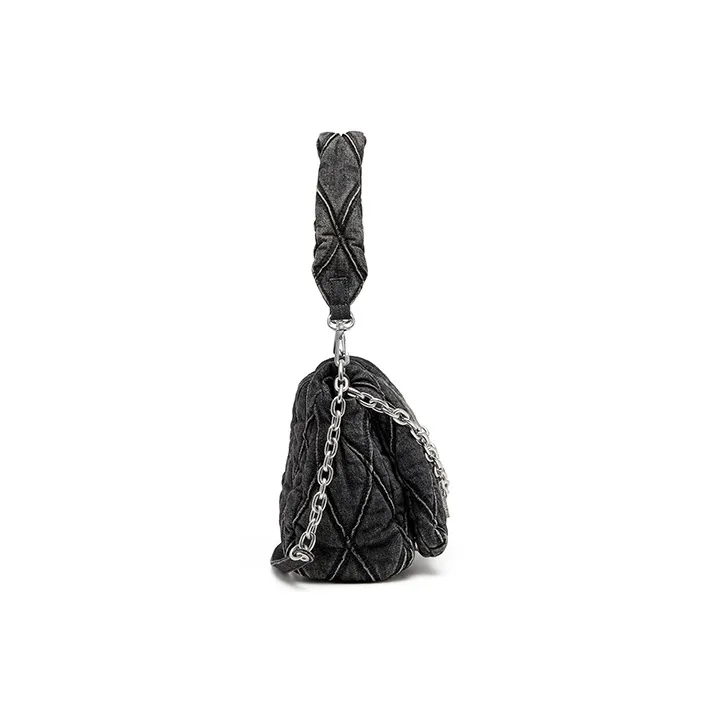 DIESEL Charm D L Denim Shoulder Bag-2