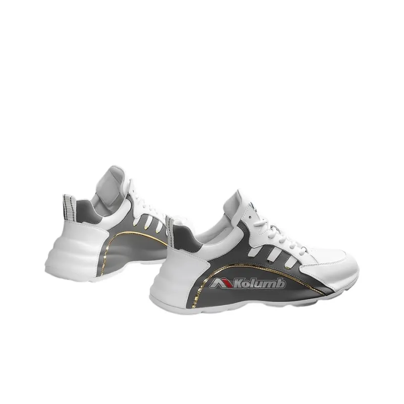 KOLUMB Cushioning, Wear Resistant Low Top Outdoor Shoes Men's White Gray-5