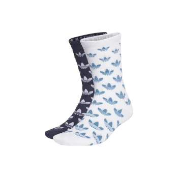 Adidas Originals Monogram Thin Crew Socks Mid Calf Socks Unisex 2 Pack