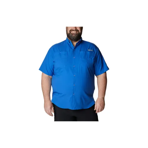 Columbia PFG Tamiami Shirts Men Royal Blue