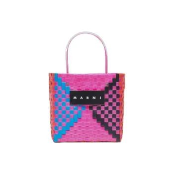 MARNI Acrylic Plastic Tote Bag Shopping Bag Basket Bag Handbag Small Size Women's Pink Blue Multicolor
