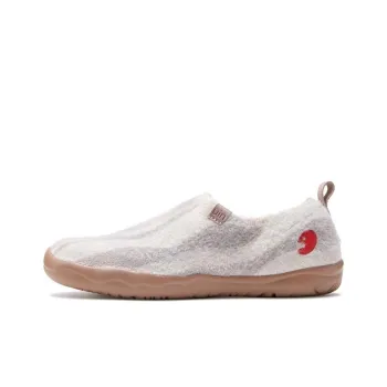 U.IN Painted Travel Shoes Toledo 1 Fleece Lined Face Fly Fabric Slip on Casual Shoes Women's Dark Gray White