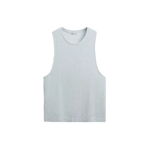 ZARA Tank Tops Men Blue