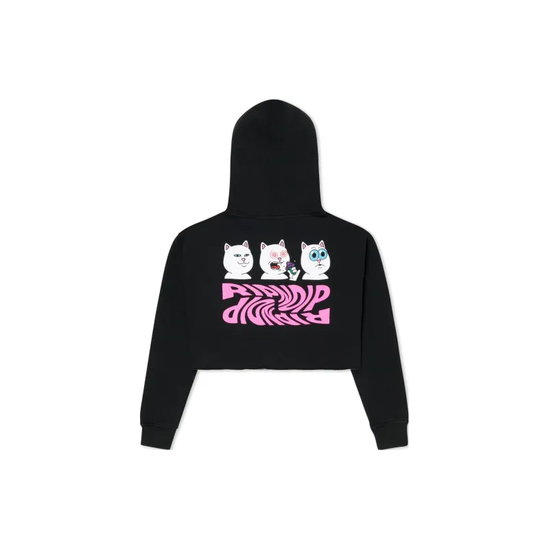 RIPNDIP Shroom Diet Cropped Hoodie Sweatshirt Women's Black-1