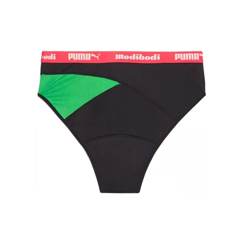 PUMA Modibodi Active Hi Cut Full Brief Underpants Women's 1 Pack Black Green-1