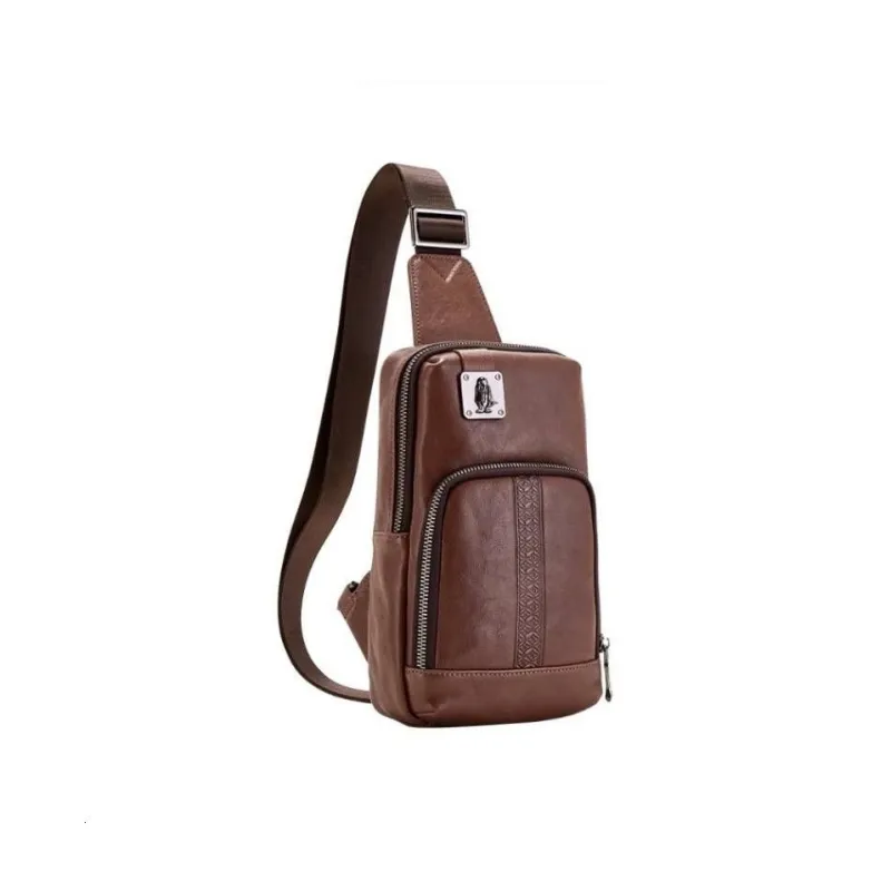 Hush Puppies Cow Leather Crossbody Bag, Backpack, Travel Sling Bag Small Size Men's Coffee-4