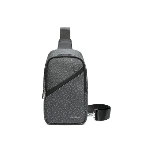 Playboy Polyvinyl Chloride Cycling Bag Crossbody Bag Shoulder Bag Men's Black Gray Color