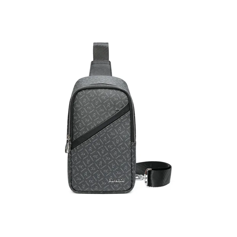 Playboy Polyvinyl Chloride Cycling Bag, Crossbody Bag, Shoulder Bag Men's Black Gray-0