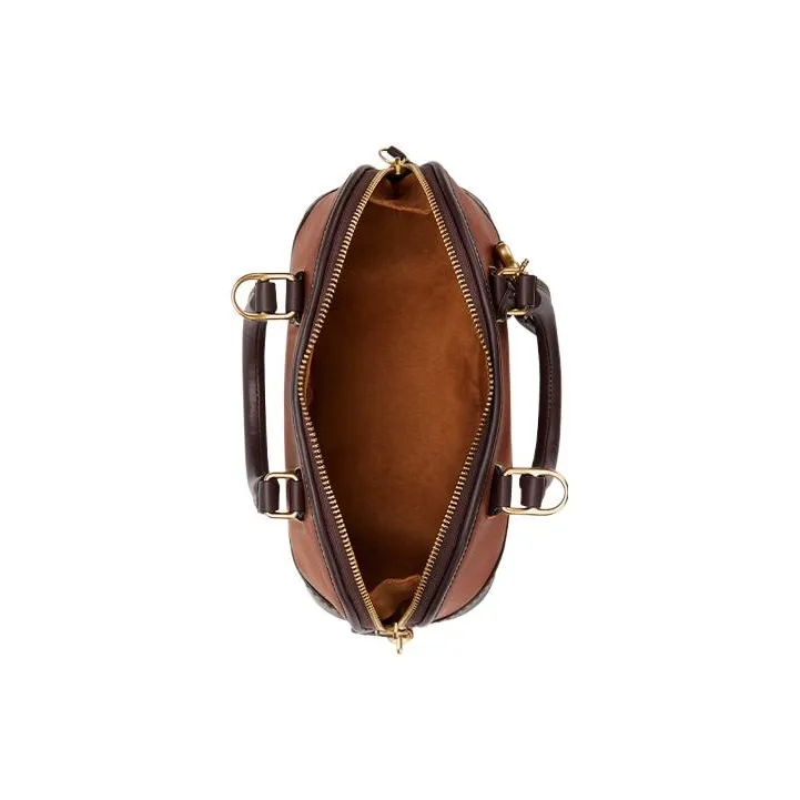 COACH Revel Cow Leather Dome Bag Handbags Small Size Women's Brown-3