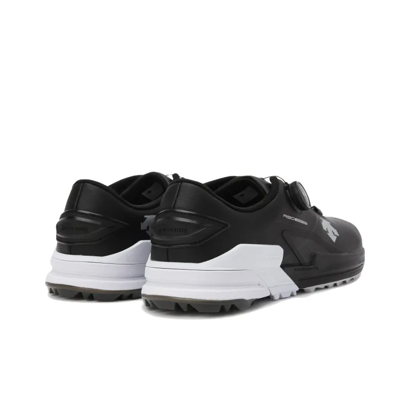 DESCENTE Cushioning, Wear Resistant Low Top Golf Shoes Men's Black White-3