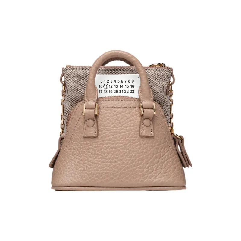 Maison Margiela 5AC Grain Calfskin Portable Crossbody Bag, Shoulder Bag Regular Women's Pink Brown-0