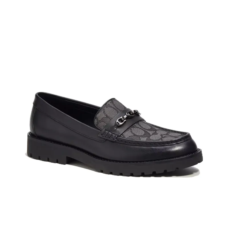 COACH Signature Jacquard Loafers Men's Black-2