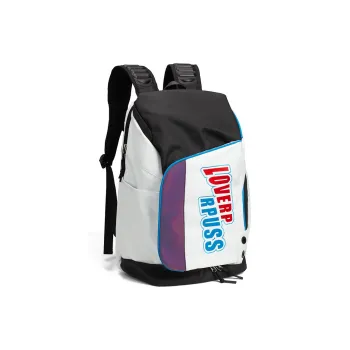 LOVERPUSS Polyester Backpack Unisex White Black/White Blue/Cool Black