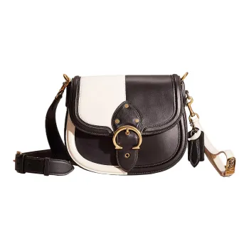 COACH Beat Glove Tanning Saddle Bag Crossbody Bag Shoulder Bag Women's Brass & Black