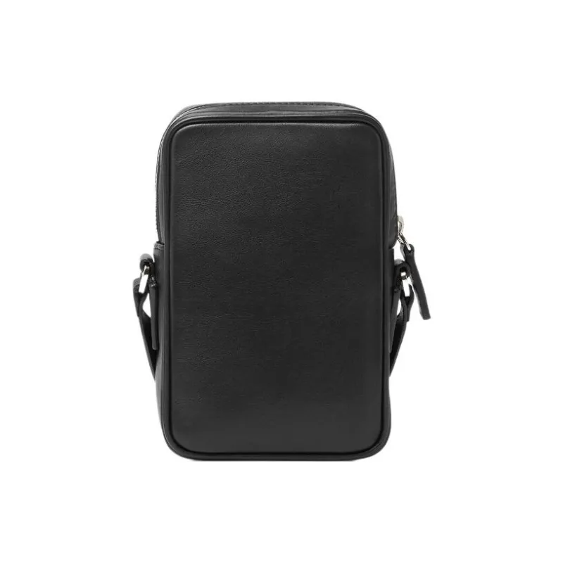 VERSACE MEDUSA BIGGIE Series Cow Leather Cell Phone Pouch Shoulder Bag Crossbody Bag Small Size Men's Black-2