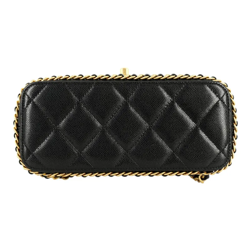 CHANEL Calfskin Backpack Women's Black-3