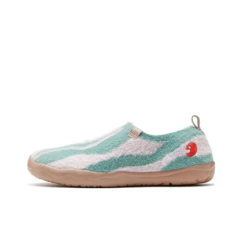 U.IN Painted Travel Shoes Toledo 1 Fleece Lined Face Fly Fabric Slip on Casual Shoes Women's Spring Peach Pink Green