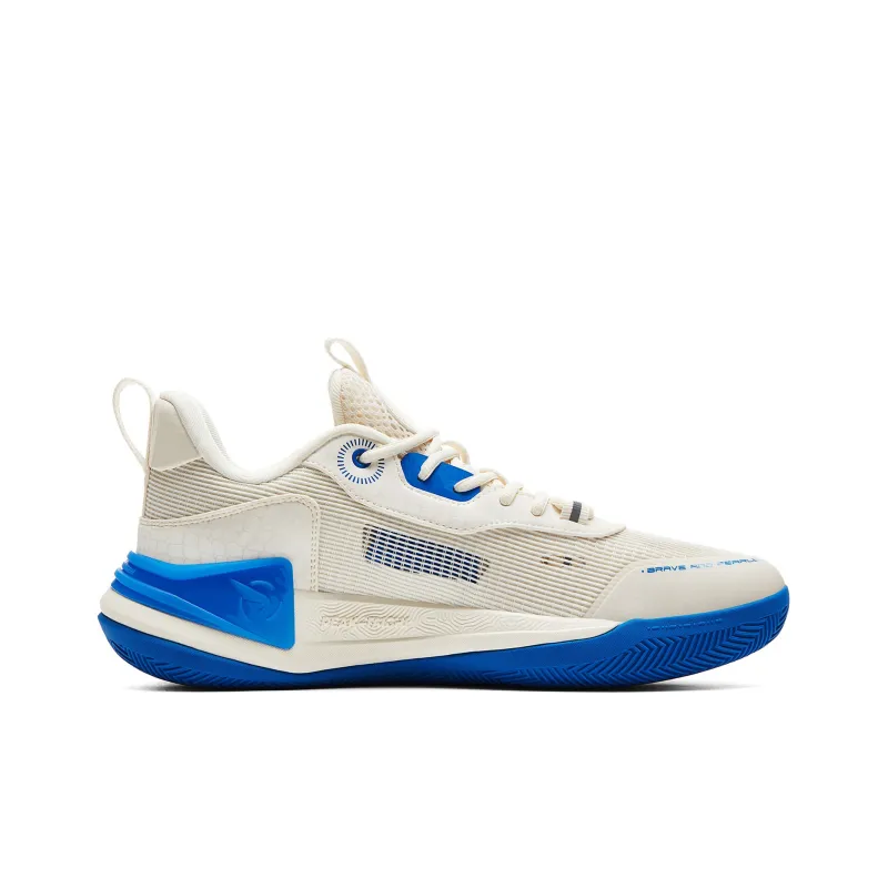 PEAK Basketball Shoes Men Low Top Ecru/Colorful Blue-1