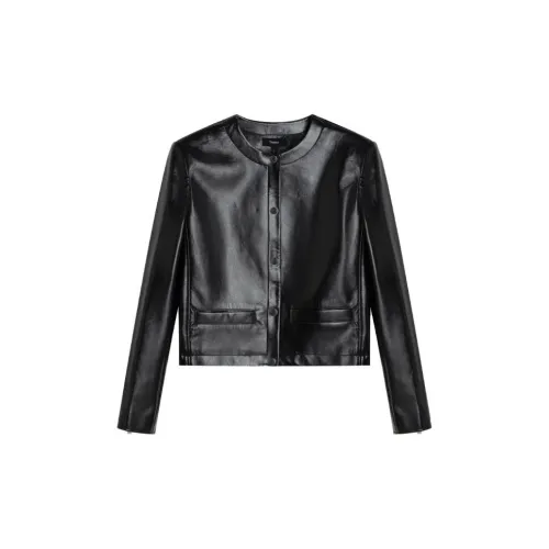 THEORY Leather Jackets Women's Black