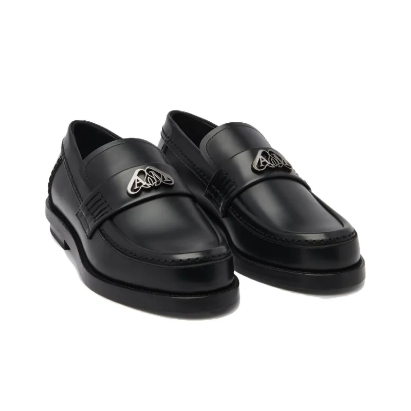 Alexander McQueen Seal Loafer 'Black Gun Metal Women's-1