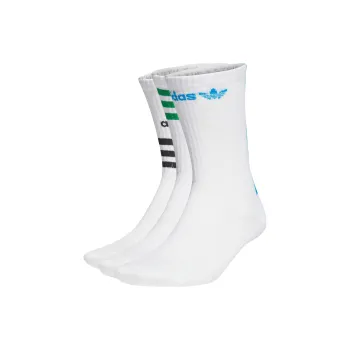 Adidas Originals GRAPHIC CREW SOCKS 3 PAIRS Mid Calf Socks Unisex 3 Pack White