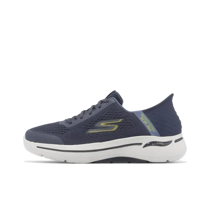 Skechers Go Walk Arch Fit Casual Shoes Men Low Top Blue/Yellow/White-0