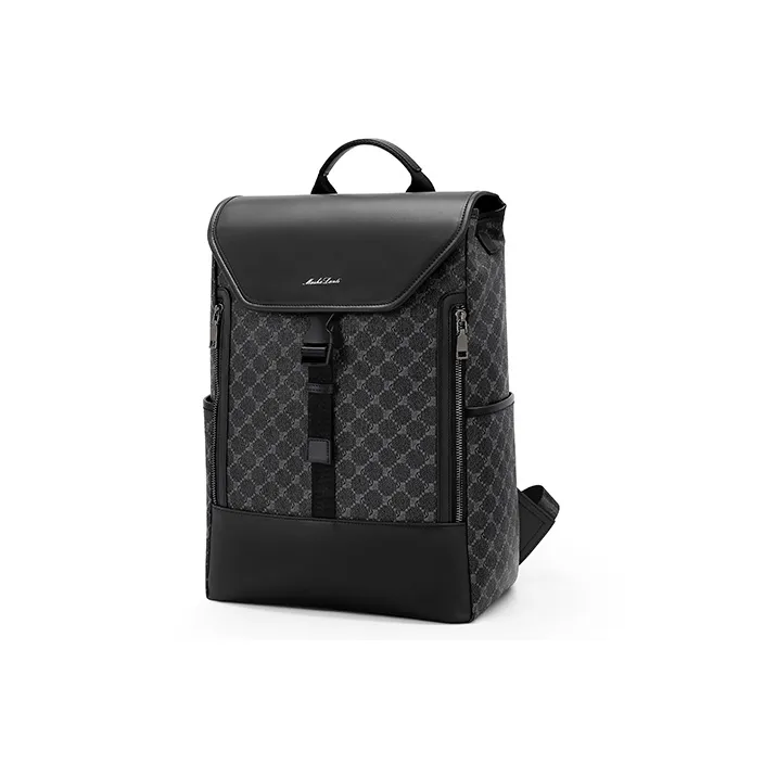 MashaLanti PVC Backpack Large Size Men's Black-1