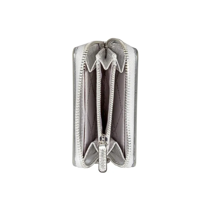 MICHAEL KORS Fabric Wallet Women's Silver-3