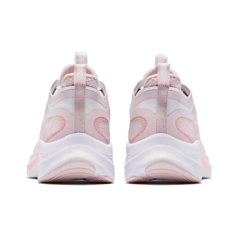 QIAODAN Light Speed 1.0 Cushioning Slip Resistant Low Top Running Shoes Women's White Pink-3