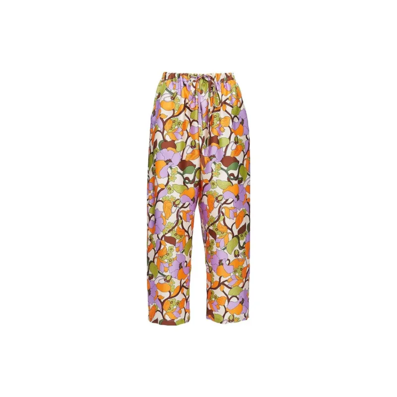 La DoubleJ Floral Drawstring Waist Trousers-1