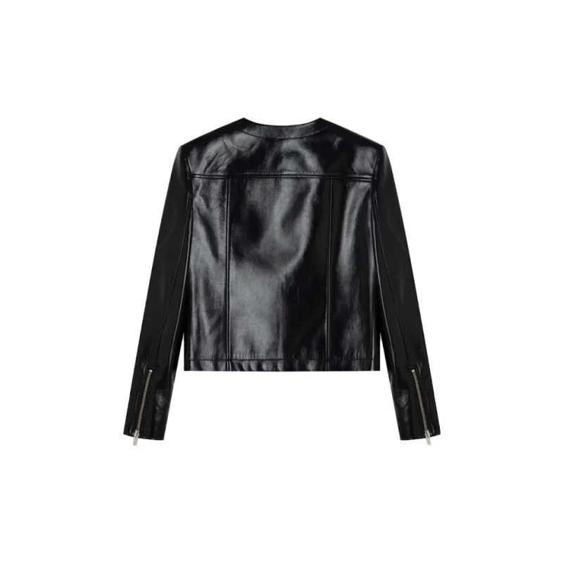 THEORY Leather Jacket Women's Black-1