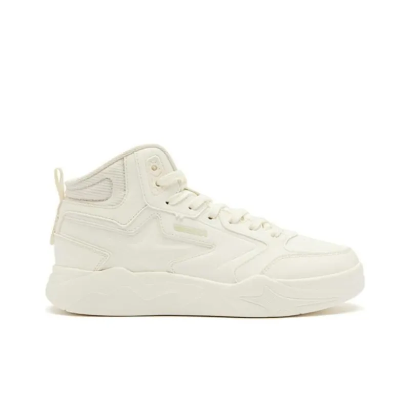 QIAODAN Star Peak HI Anti Slip Wear Resistant Mid Top Skateboard Shoes Women's White-1