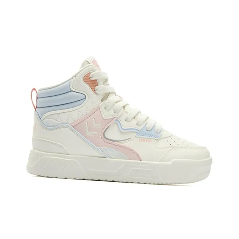 QIAODAN Warm High Top Skateboard Shoes Women's Dream Blue-1